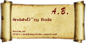 Andaházy Buda névjegykártya